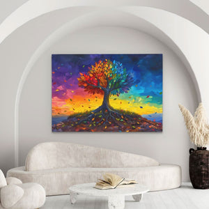Tree of Rainbows - Colorful Rainbow Canvas Print