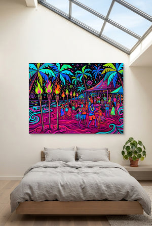 Tropical Festival Neon โ tropical festival neon p bedroom with loft 1land flush print