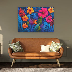 Tropical Flowers and Leaves - Luxury Wall Art