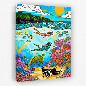 Tropical Reef Scene — Tropical Reef Scene Portrait Side View Mirror 53