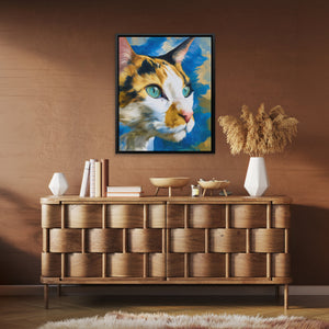 Turquoise Eye Cat - Luxury Wall Art