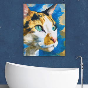 Turquoise Eye Cat - Luxury Wall Art