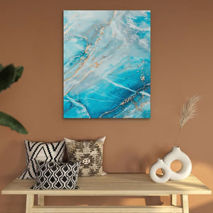 Turquoise Layers - Abstract Blue Canvas Wall Art