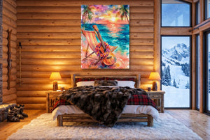 Ukulele Beach Sunset - Luxury Wall Art