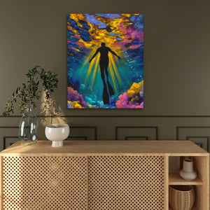 Underwater Golden Ascension - Luxury Wall Art