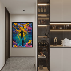 Underwater Golden Ascension - Luxury Wall Art