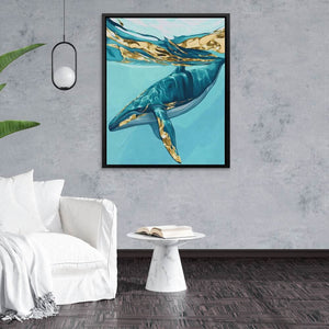Underwater Serenity - Blue Canvas Wall Art