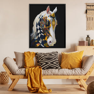 Unicorn's Gilded Geometry - Luxury Wall Art