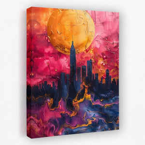 Urban Twilight - City Canvas Wall Art