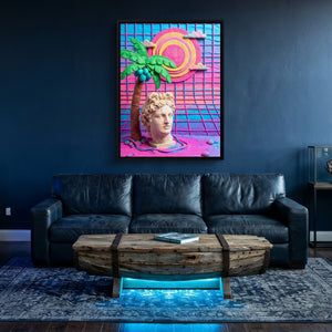 Vaporwave Deity โ vaporwave deity sq underwater den 1port framed black