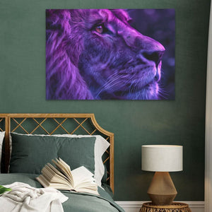 Velvet Veil - Lion Wall Art in Black Frame