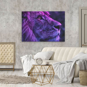 Velvet Veil - Purple Lion Canvas Print