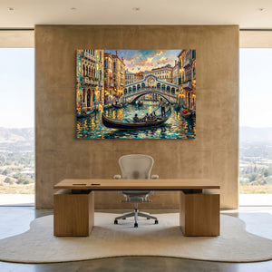 Venice Golden Evening โ venice golden evening sq minimalist lux office 1land flush print