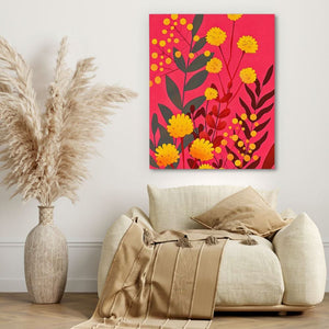 Vibrant Art Pop - Oversized Floral Canvas Wall Art