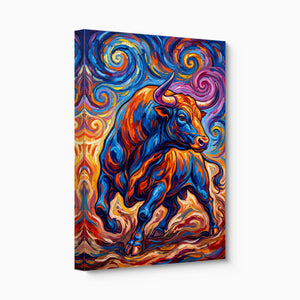 Vibrant Bull Swirl โ vibrant bull swirl angled flush print