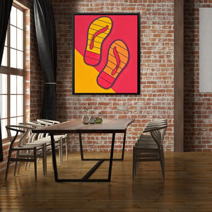 Vibrant Flip Flops - Orange Pop Culture Canvas Print