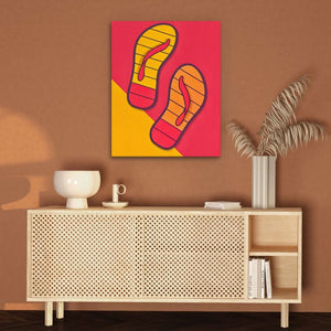 Vibrant Flip Flops - Large Canvas Print