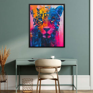 Vibrant Leopard - Leopard Wall Art in Black Frame