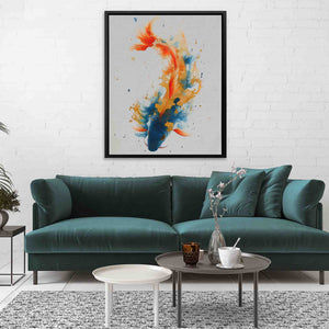 Vibrant Pond Fish - Wall Art in Black Frame