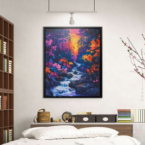 Violet Stream - Wall Art in Black Frame