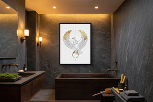 Vulture Golden Wings โ vulture golden wings luxury bathroom interior 1port framed black