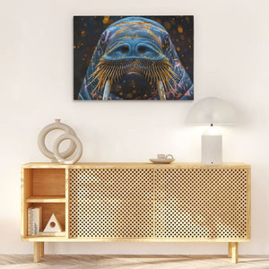 Walrus Mustache - Walrus Wall Art in Black Frame