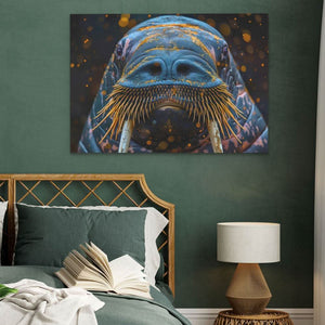 Walrus Mustache - Modern Wall Art in Black Frame