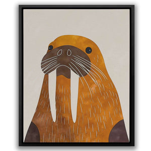 Walrus Tusks - Beach House Wall Art in Black Frame