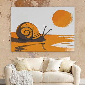 Warm Snail - Nature Wall Art in Black Frame