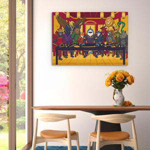 Warrior Beasts Gathering — Warrior Beasts Gathering Floral Dining Room Landscape 110