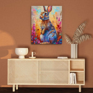 Watercolor Bunny - Watercolor Wall Art in Black Frame
