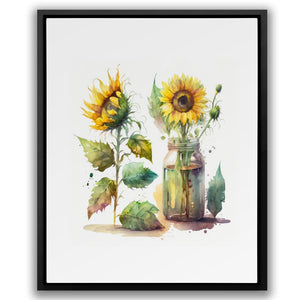 Watercolour Sunflowers - Luxury Wall Art