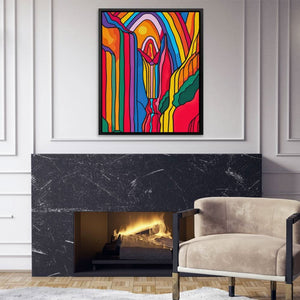 Waterfall Perspective - Abstract Colorful Canvas Wall Art