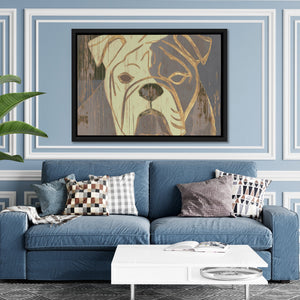 Weathered Bulldog Portrait - Luxury Wall Art