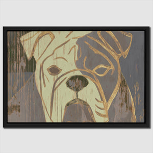 Weathered Bulldog Portrait - Luxury Wall Art