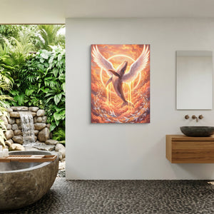 Whale Ascends Light — whale ascends light sq outdoor bathroom 1port flush print
