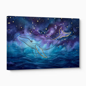Whale Cosmic Ocean โ whale cosmic ocean angled flush print