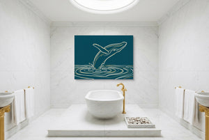Whale Golden Breach โ whale golden breach luxury bathroom interior 2 1land flush print