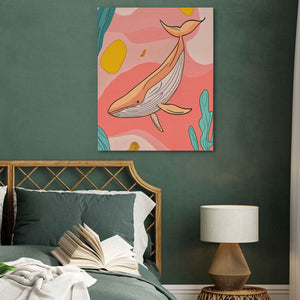 Whale in Pink Sea - Luxury Wall Art