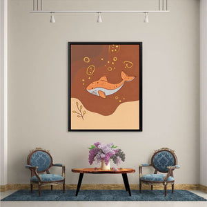 Whale of the Tropics - Earth Tones Wall Art for Nursery