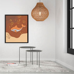 Whale of the Tropics - Minimalist Earth Tones Canvas Wall Art