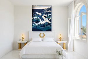 Whale Papercut โ whale papercut bedroom with window 1port flush print