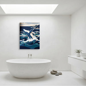 Whale Papercut โ whale papercut sq minimalist bathroom 1port flush print