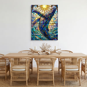 Whale's Ascent โ whale's ascent sq cozy dining room 1port flush print