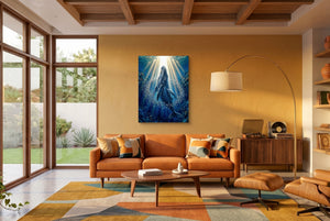 Whales Sunlit Depths — whales sunlit depths living room interior space 1port flush print