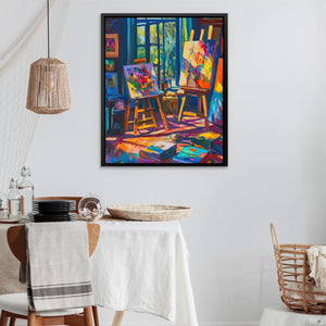 Where Colors Speak - Abstract Wall Art in Black Frame