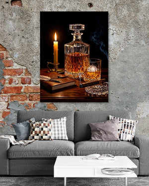 Whiskey, Evening Smoke โ whiskey, evening smoke psd exposed brick grey couch 1port flush print