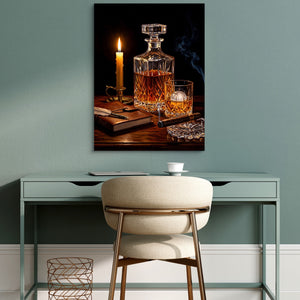 Whiskey, Evening Smoke โ whiskey, evening smoke sq green desk 1port flush print