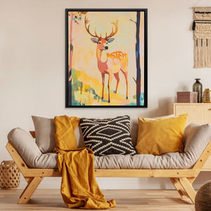 Whisper of the Wild - Deer Wall Art in Black Frame