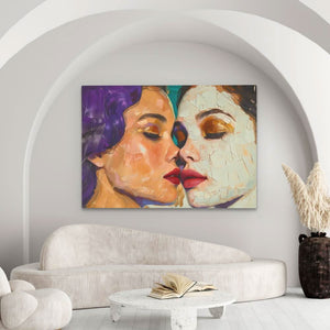 Whispering Passion - Abstract Wall Art in Black Frame